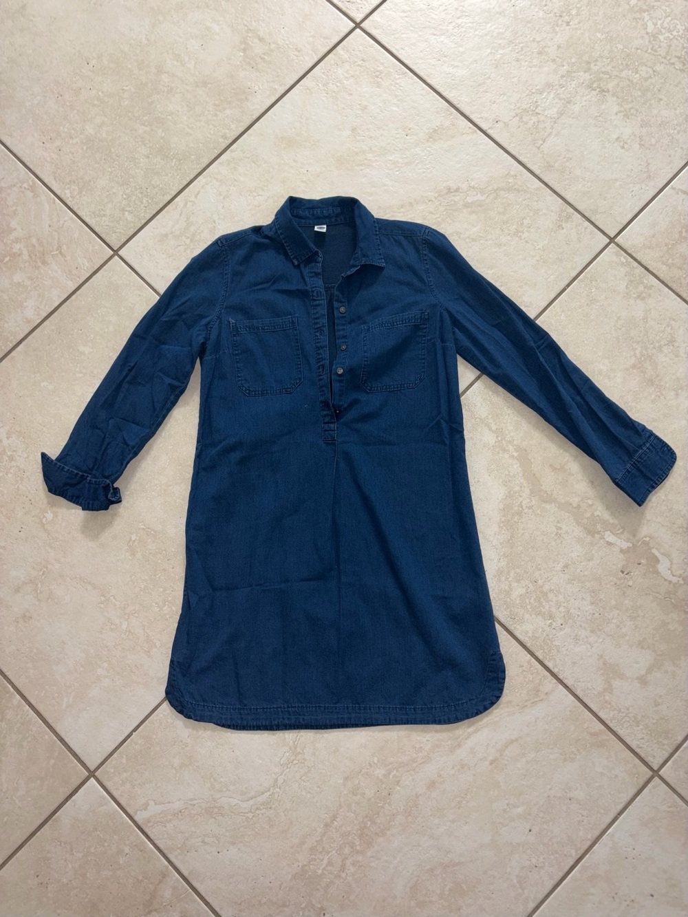 Old Navy Women's Long Sleeve Navy Shirt Dress